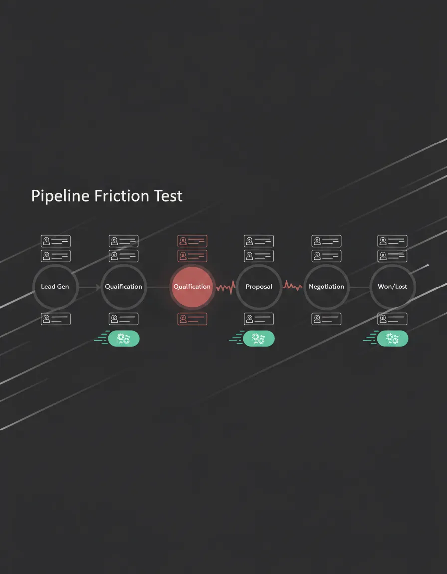 Pipeline Friction Test Analysis showing automated CRM updates