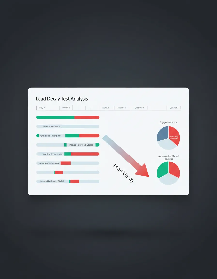 Lead Decay Test Analysis showing manual workflow breakdown