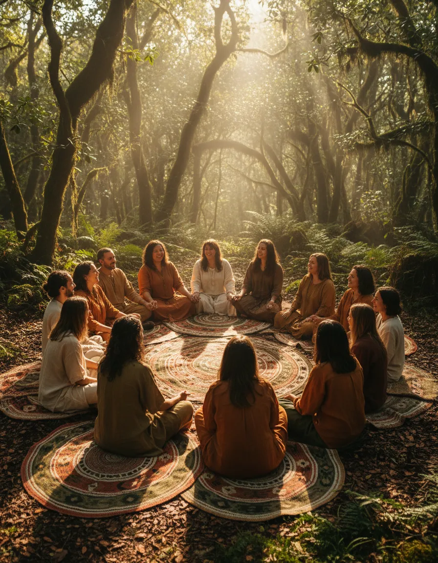 Community gathered in a circle for a workshop