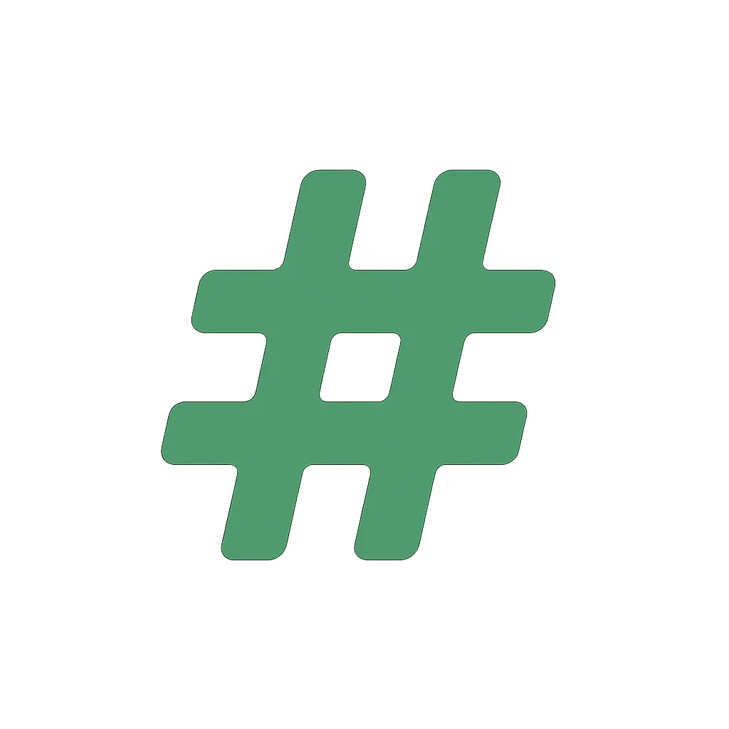 Logo featuring a stylized green hashtag symbol and white text 'Hashtag Blvd'.