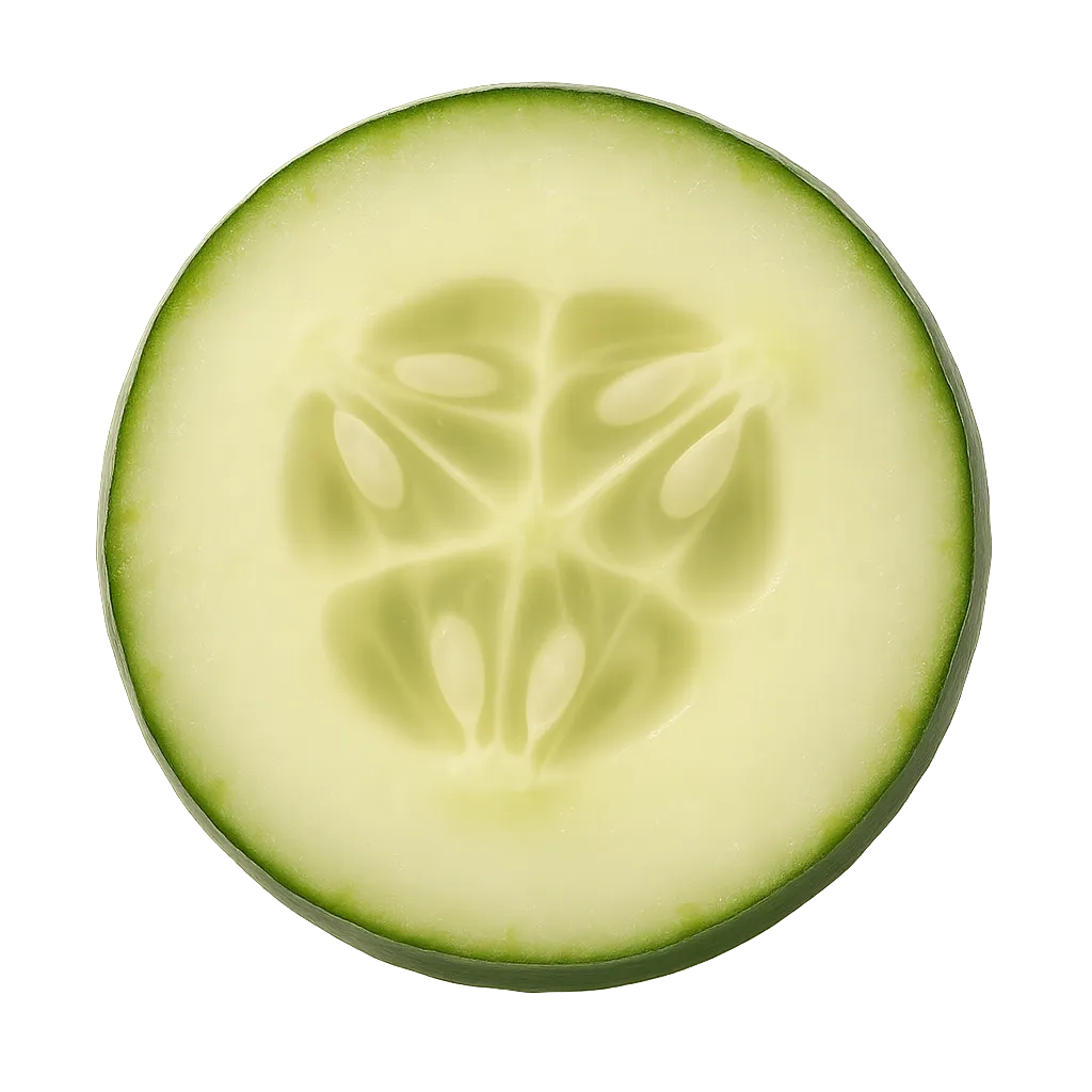Pepino fresco rebanado