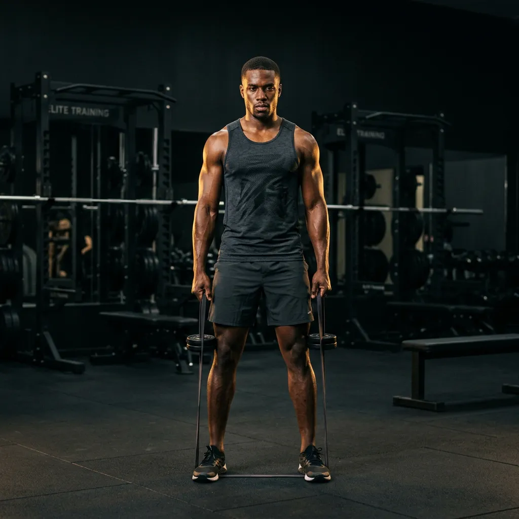 High-performance coaching athlete focused in training facility