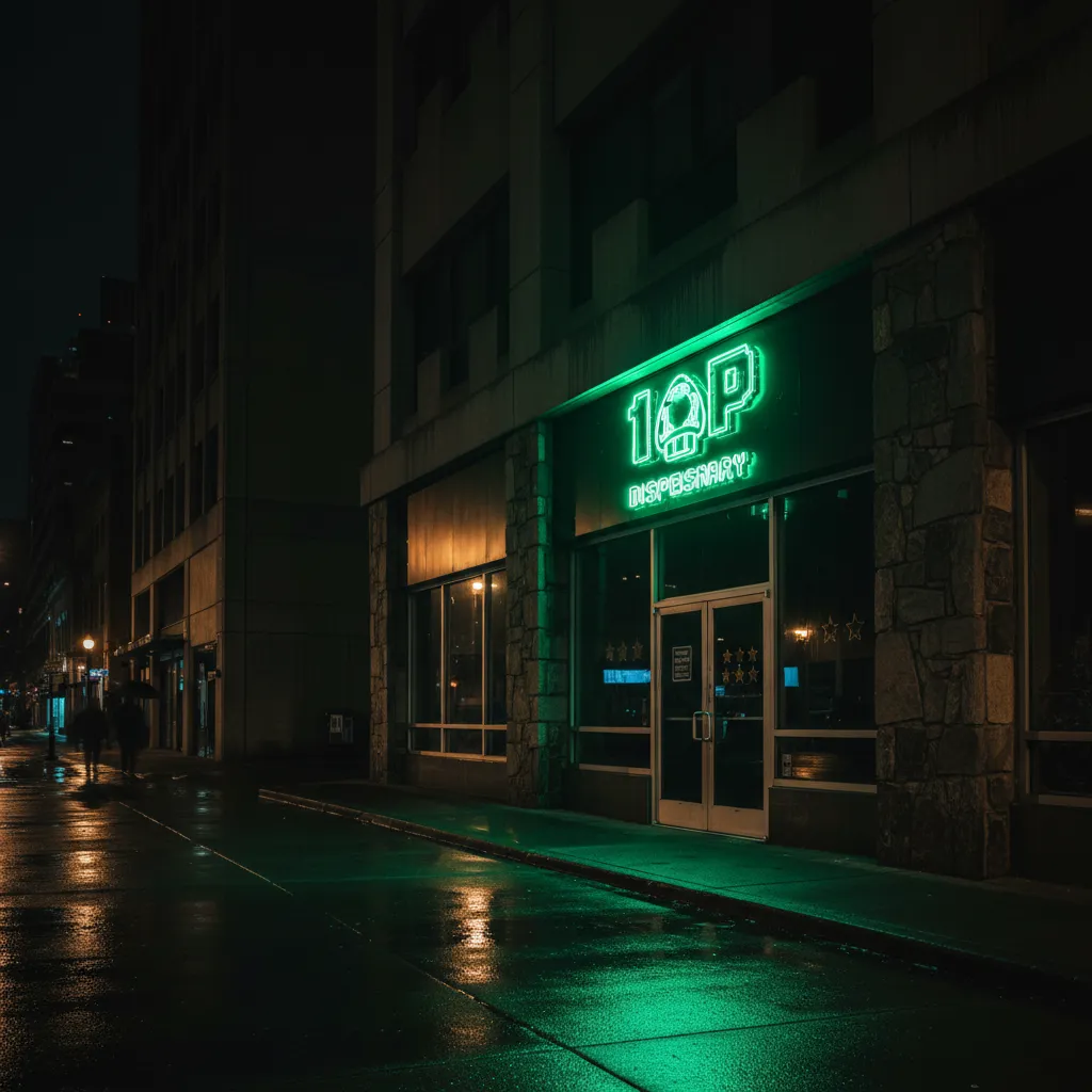 1UP Dispensary storefront at 301 Central Ave NW, Albuquerque