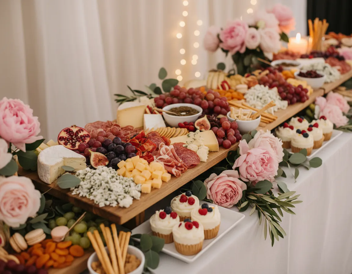 Beautiful food and dessert spread at BLOSSOM event
