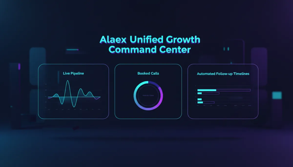 Vista previa del panel unificado de crecimiento de Alaex Agency