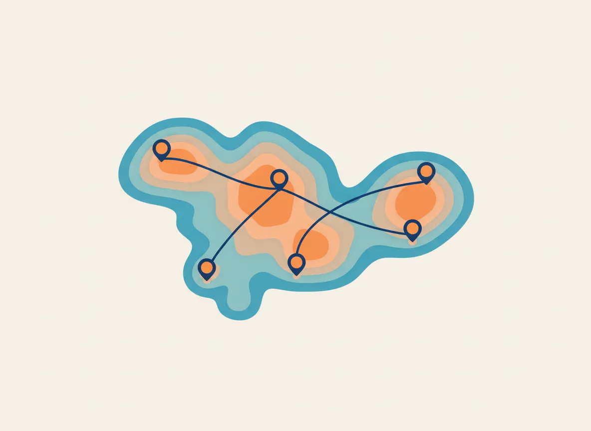 Courier service map and delivery zones