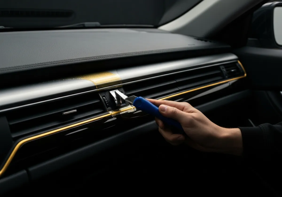 UV protection shield applied to vehicle dashboard