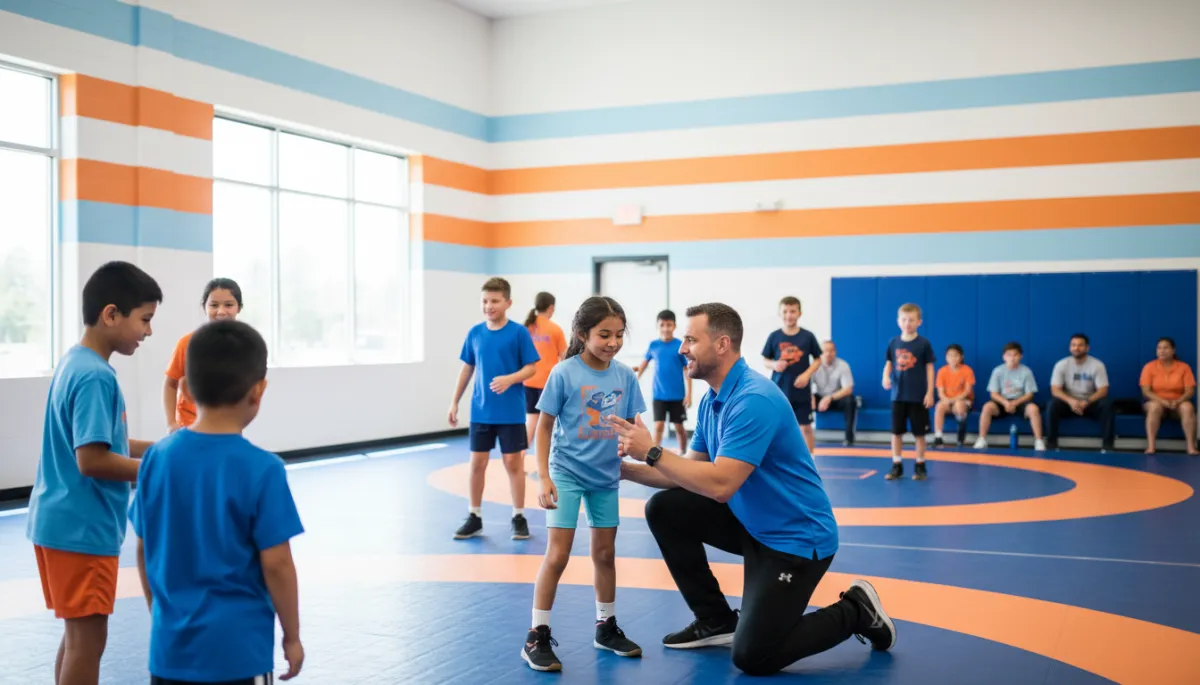 Kids wrestling practice at Silverback Wrestling Club