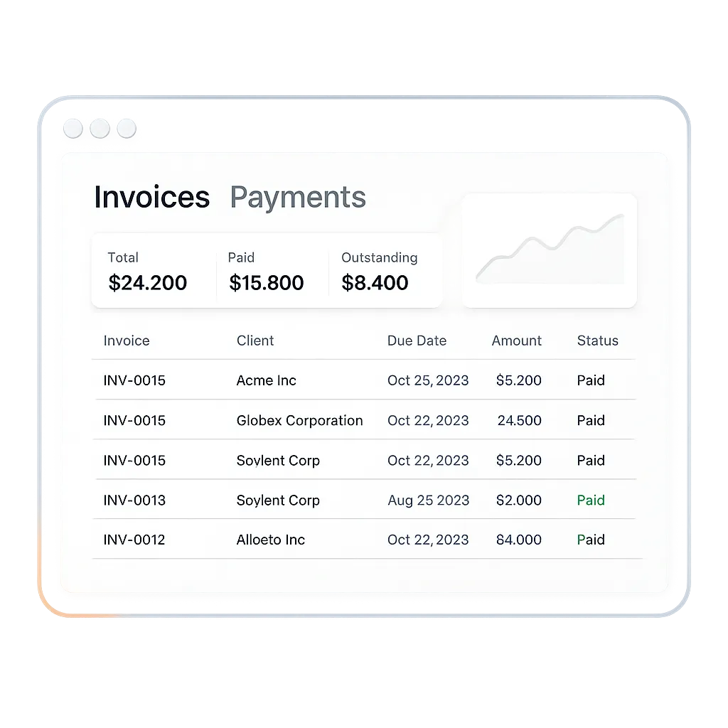 LeadLayUp Invoicing Dashboard UI
