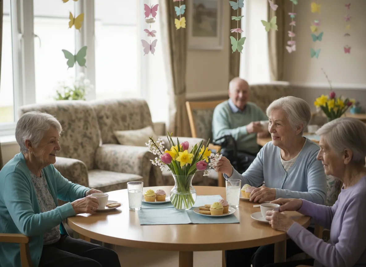 Residents enjoying a themed afternoon social