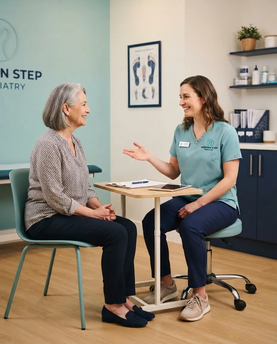 Reassuring consultation between an attentive healthcare provider and a patient discussing personalized treatment options