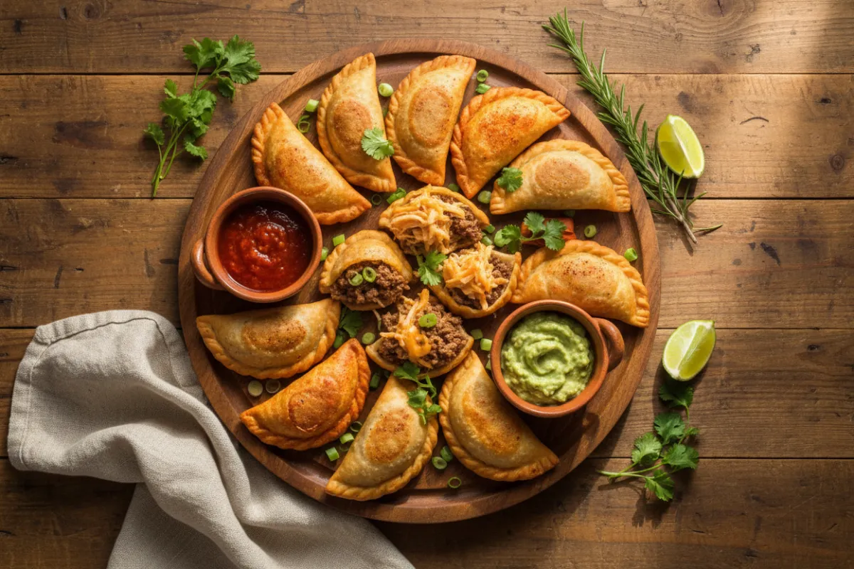 Pastel tres leches cubierto con frutos rojos y hojas de menta sobre un textil colorido, iluminado por luz natural suave.