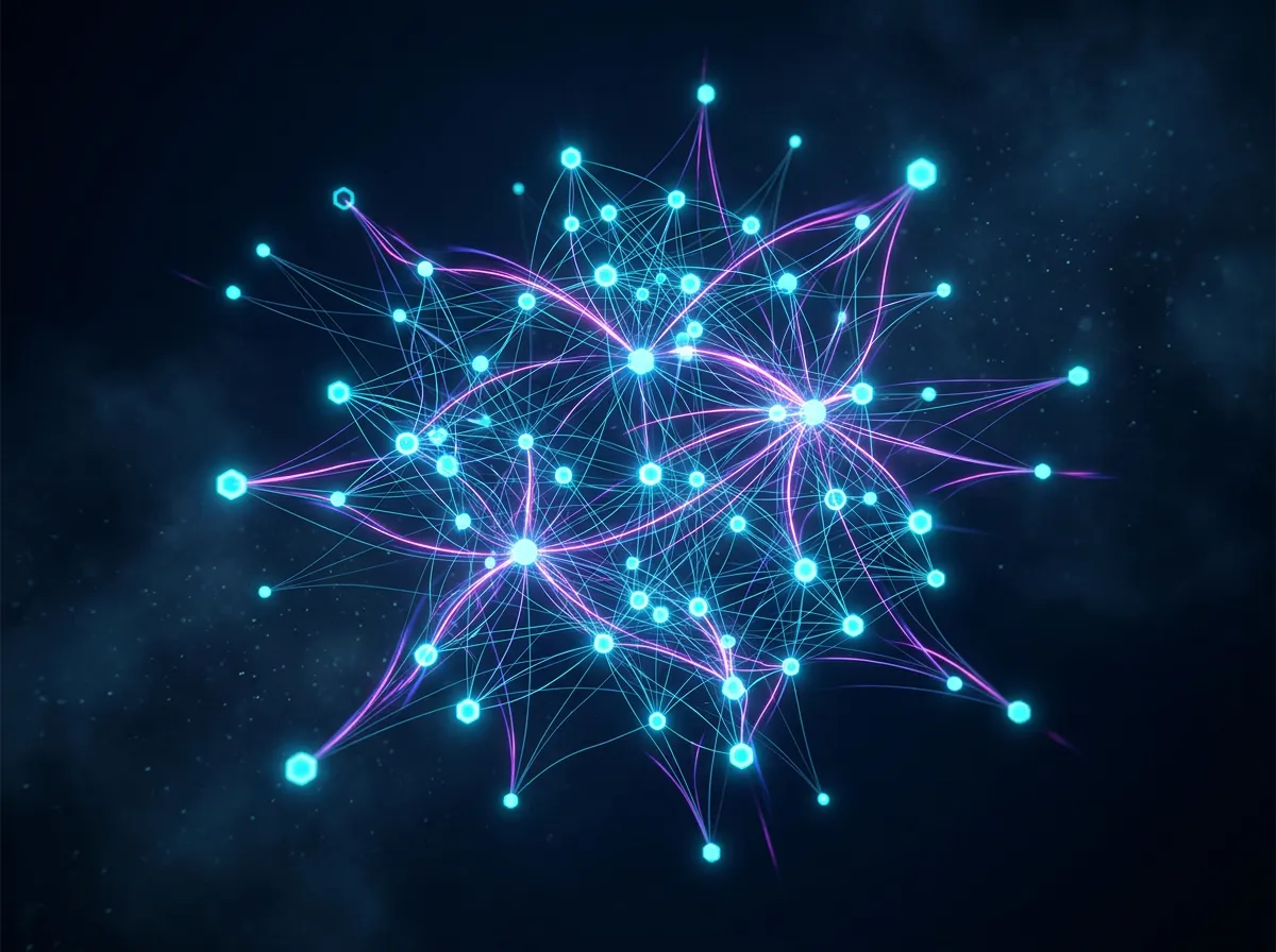 Abstrakte digitale Visualisierung eines schlüsselfertigen Empfehlungs- und Distributionsnetzwerks ohne eigene Produkterstellung