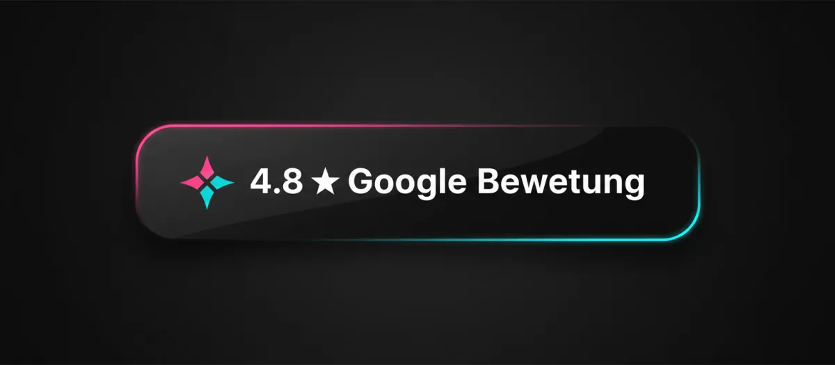 4.8 Sterne Google Bewertung