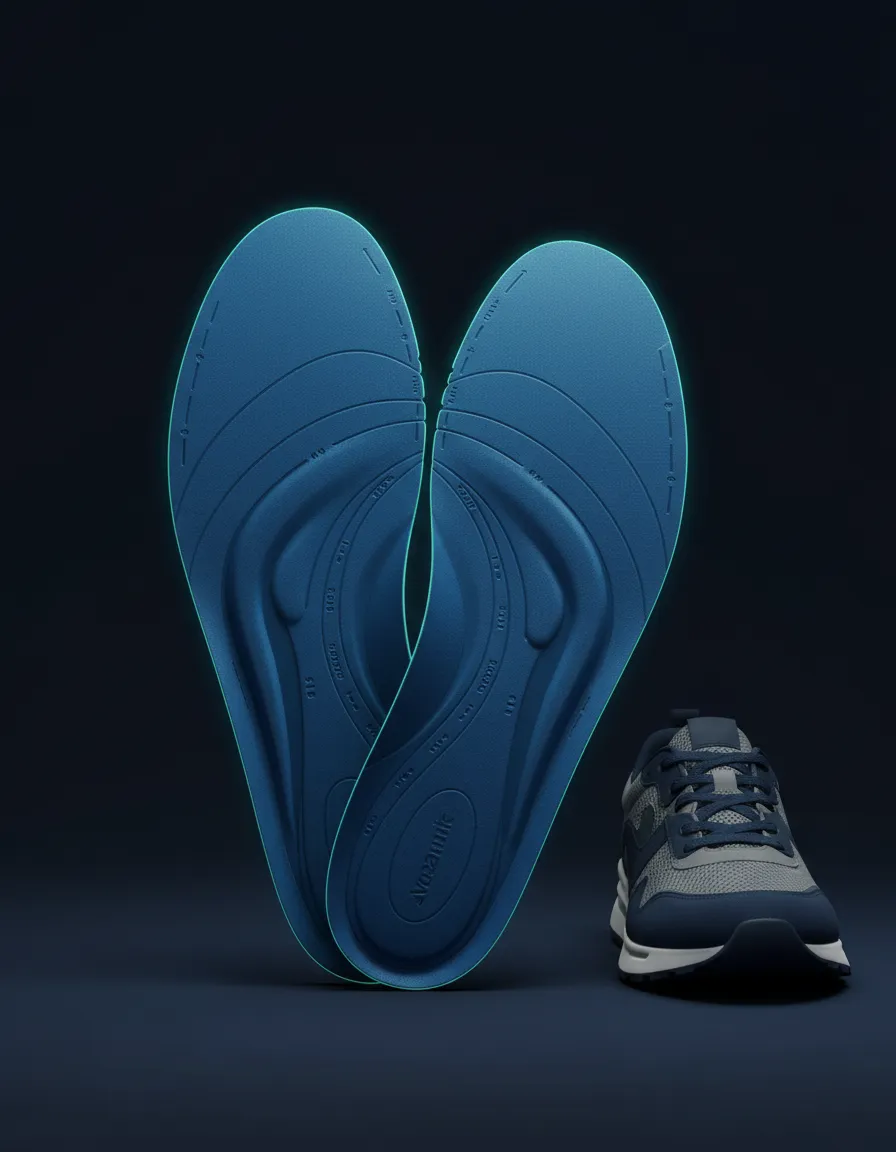 Plantillas Blue Insole mostrando su textura y diseño para recortar