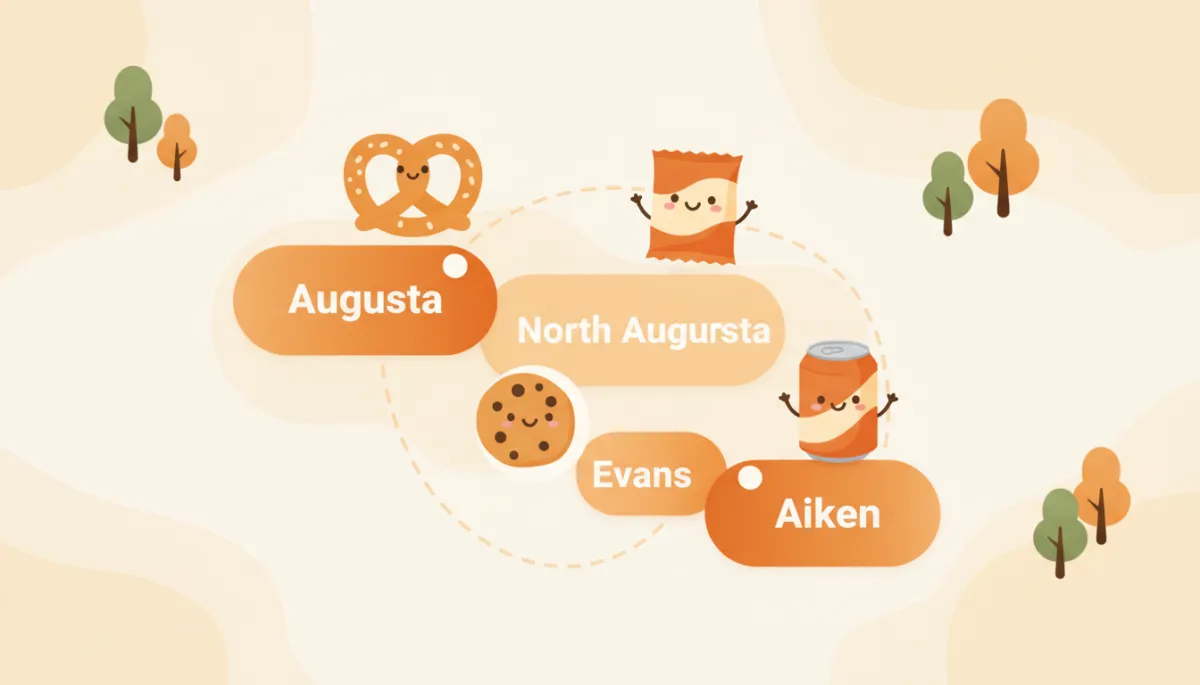 Map placeholder showing Triple S Snacks retailer coverage area