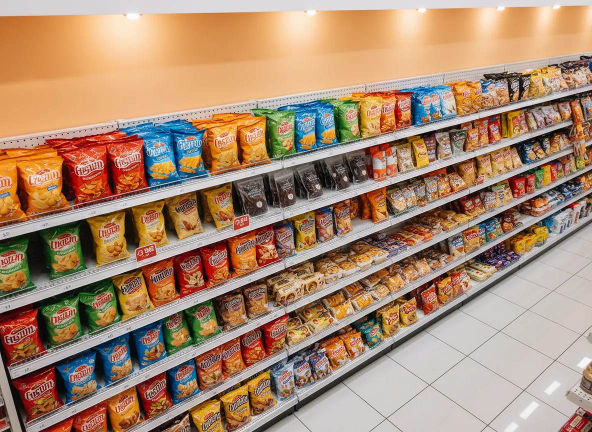 Curated snack brand collage for Triple S Snacks