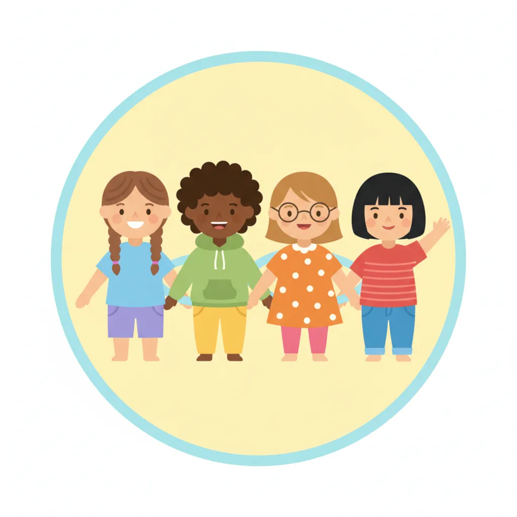 Icon representing a group of children