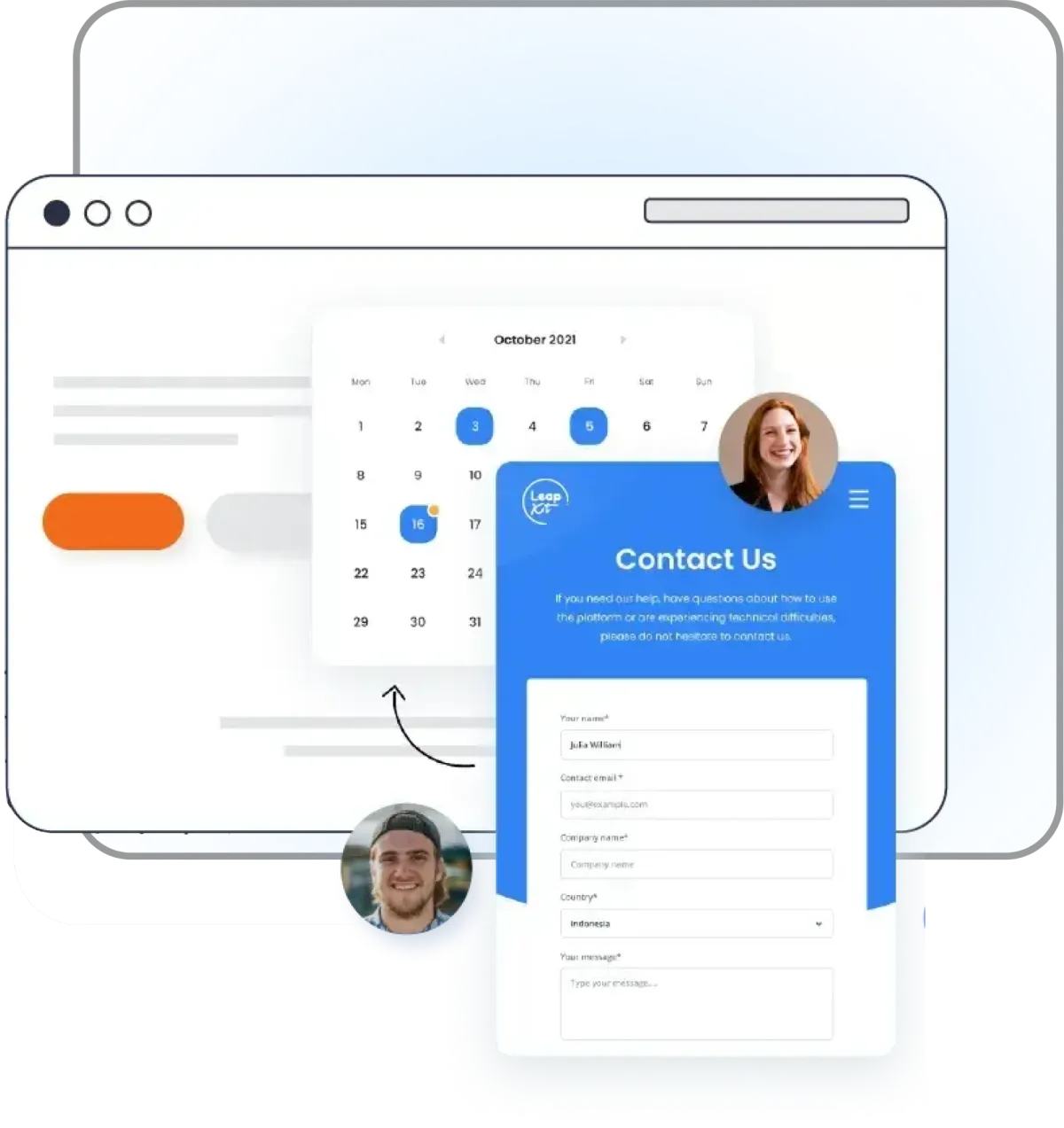 Calendar booking interface