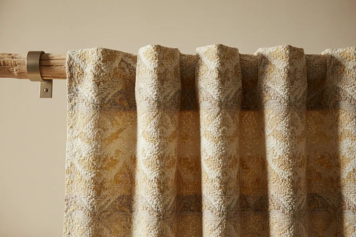 Jacquard curtain fabric for custom home curtains in Bengaluru