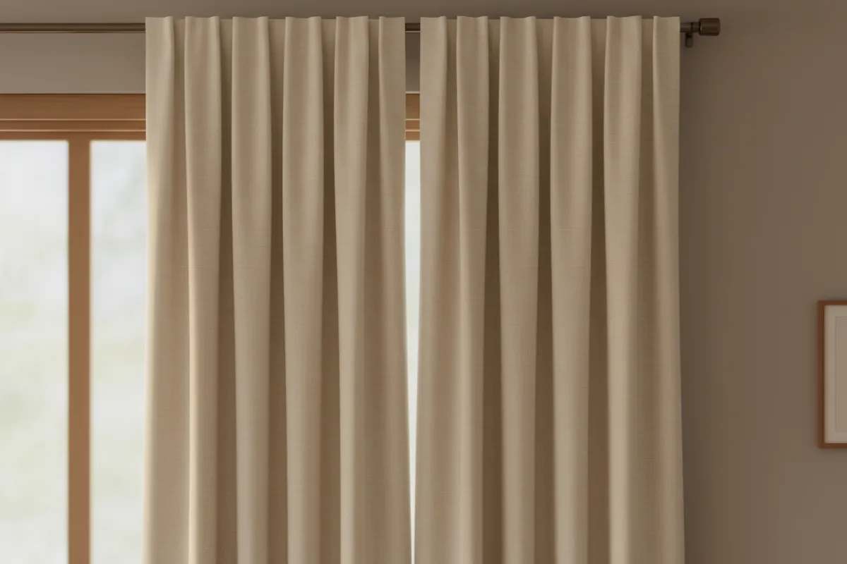 American pleat curtains with structured folds for custom home curtains