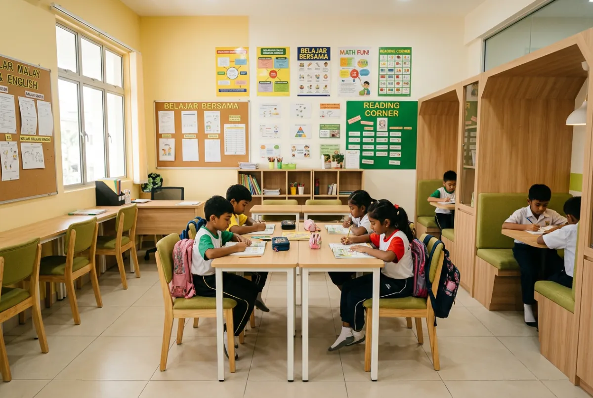 DFLY Education Taman Bukit Tiram branch tuition center interior in Johor Bahru
