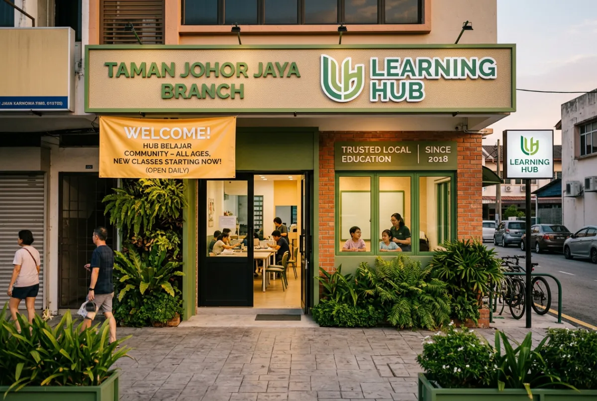 DFLY Education Taman Johor Jaya branch learning hub facade in Johor Bahru