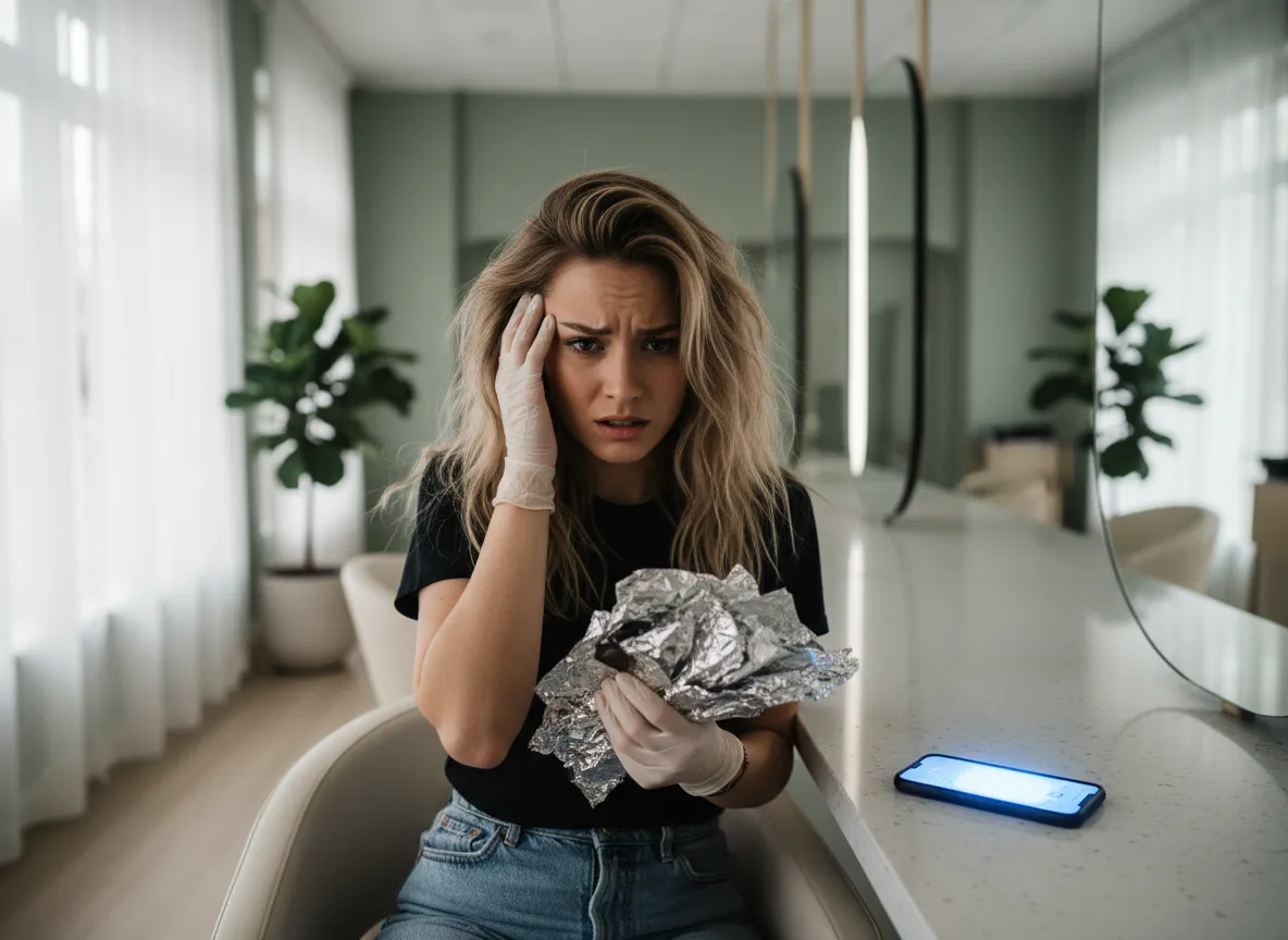 Stressed stylist missing a call