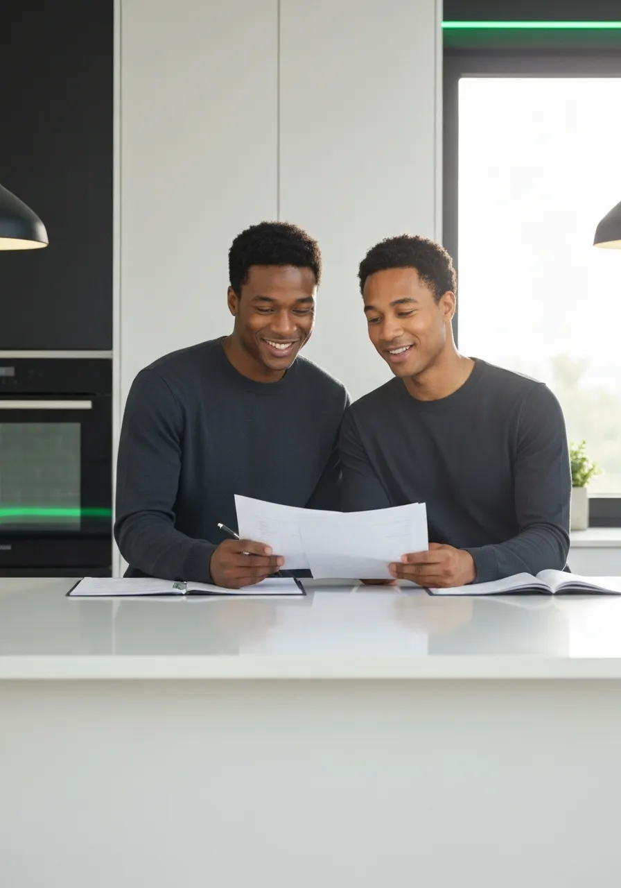 Couple reviewing their finances online