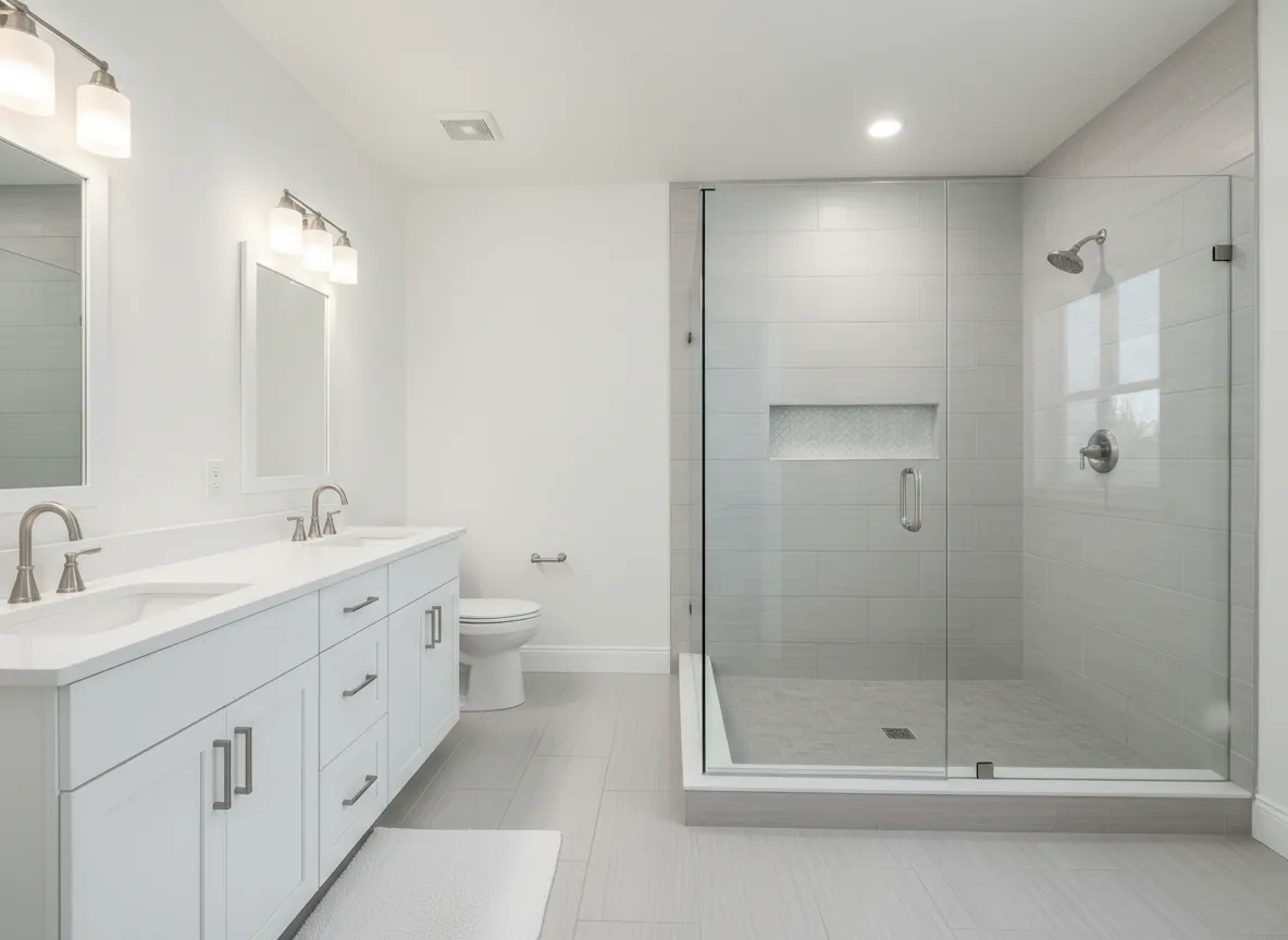 Renovated bathroom during full home remodel in Marion County Florida