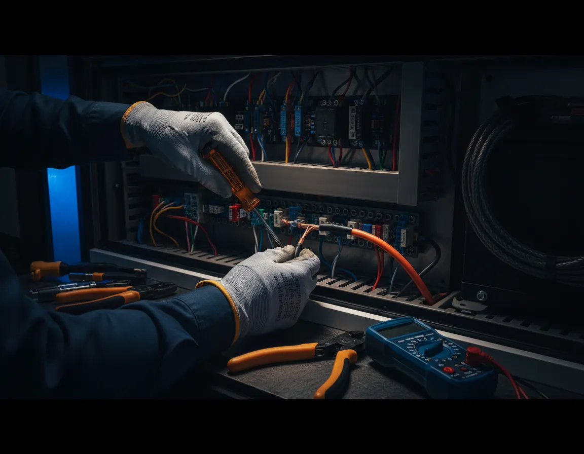 Experienced RV Technician working on electrical system