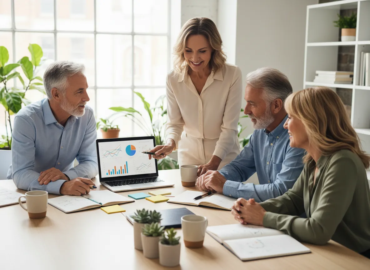 Localish team collaborating with a small business owner