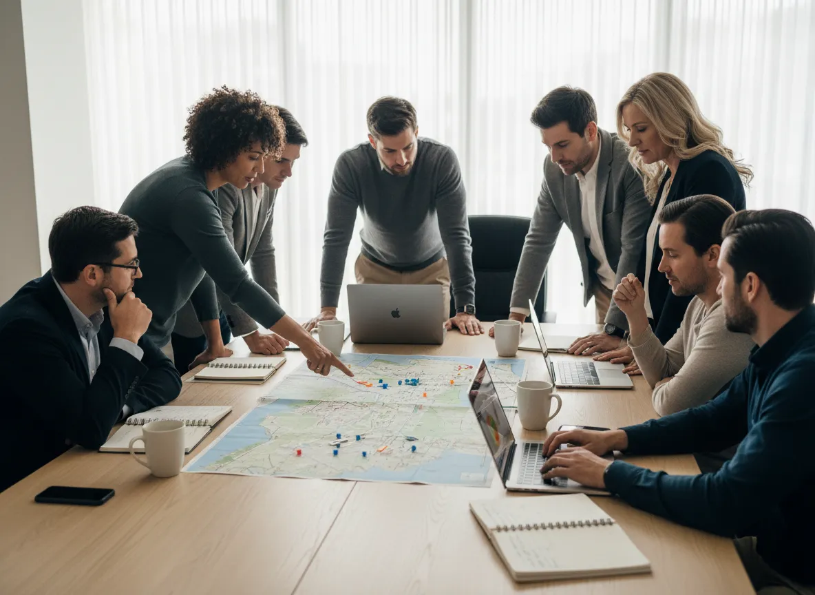 Community partners collaborating around a table