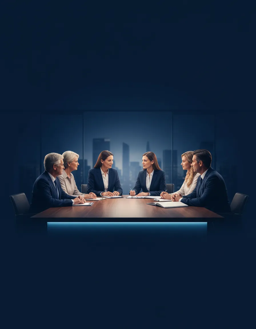 Professional financial advisors assisting a family