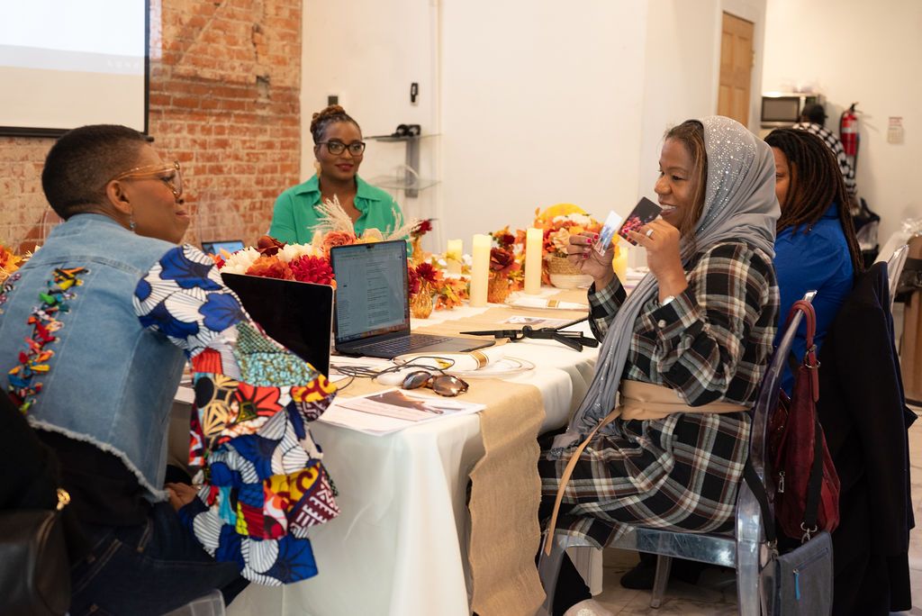 Women at a meeting
