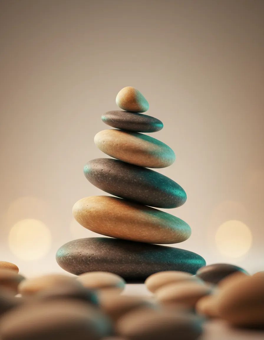 Abstract serene pebble motif representing calm