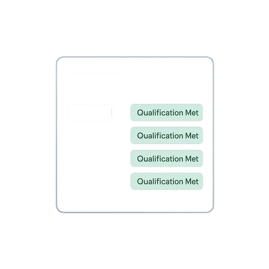 AI Hiring Manager Glass Panel showing automated applicant filtering criteria and logic