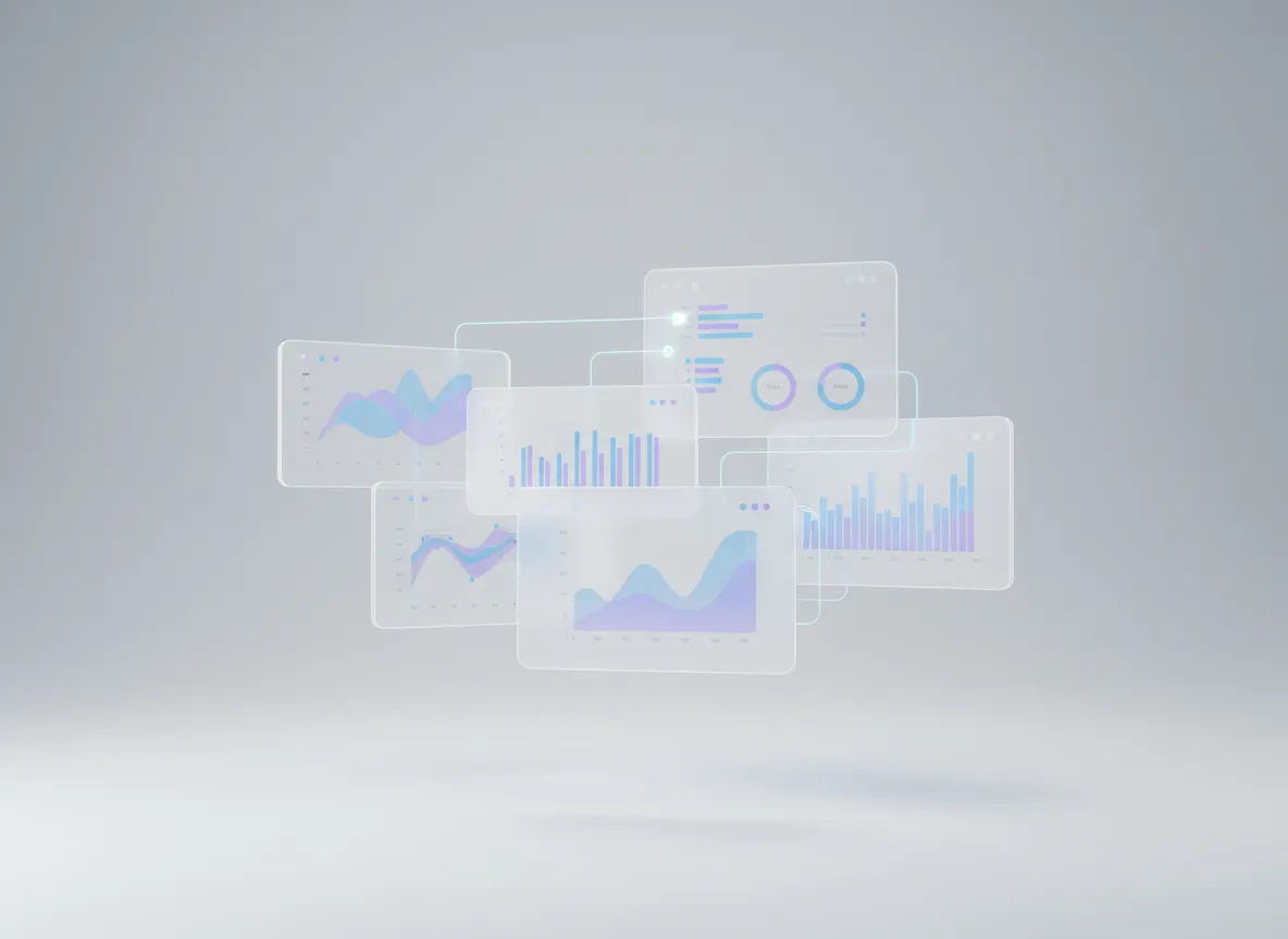 Abstract AI dashboard visualization for marketing performance