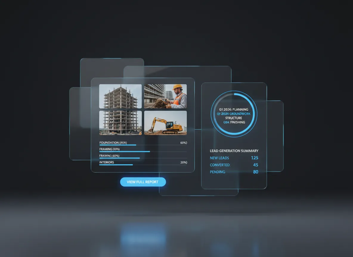 Builder dashboard interface showing custom build projects and pipeline