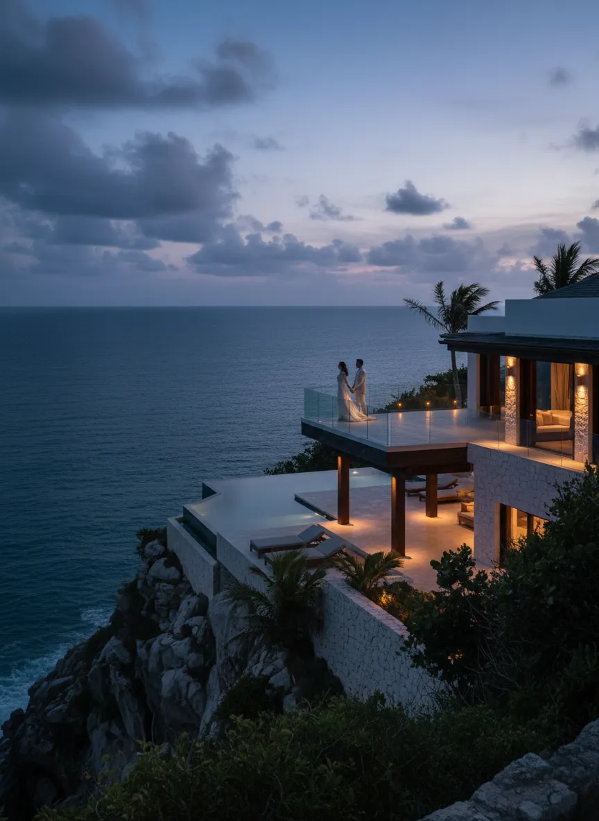 Private Florida Keys villa with tropical surroundings and sunset views