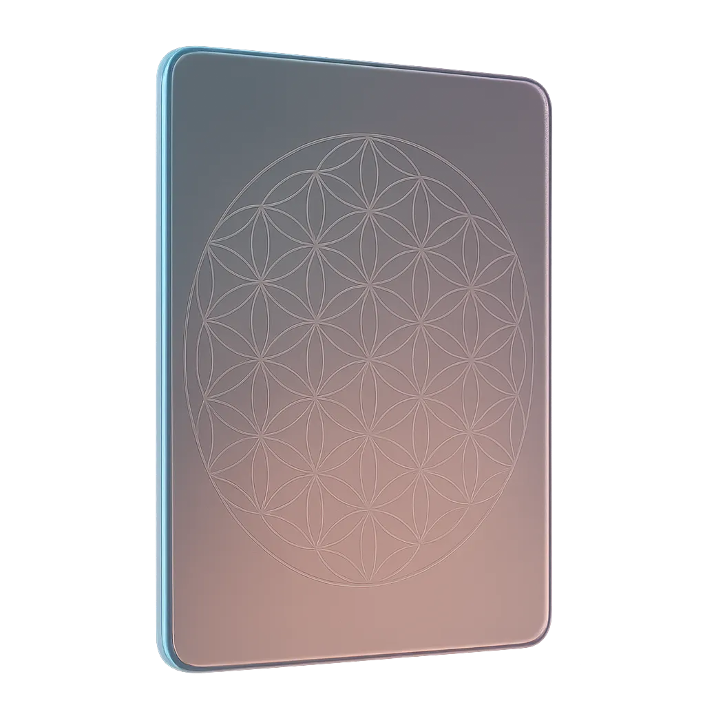 Ethereal translucent sacred geometry glass panel