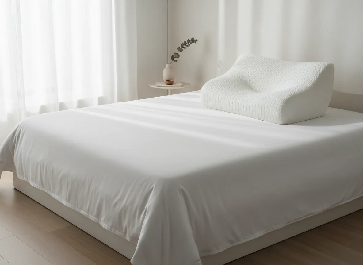 CloudNest ergonomic pillow on a neatly made bed