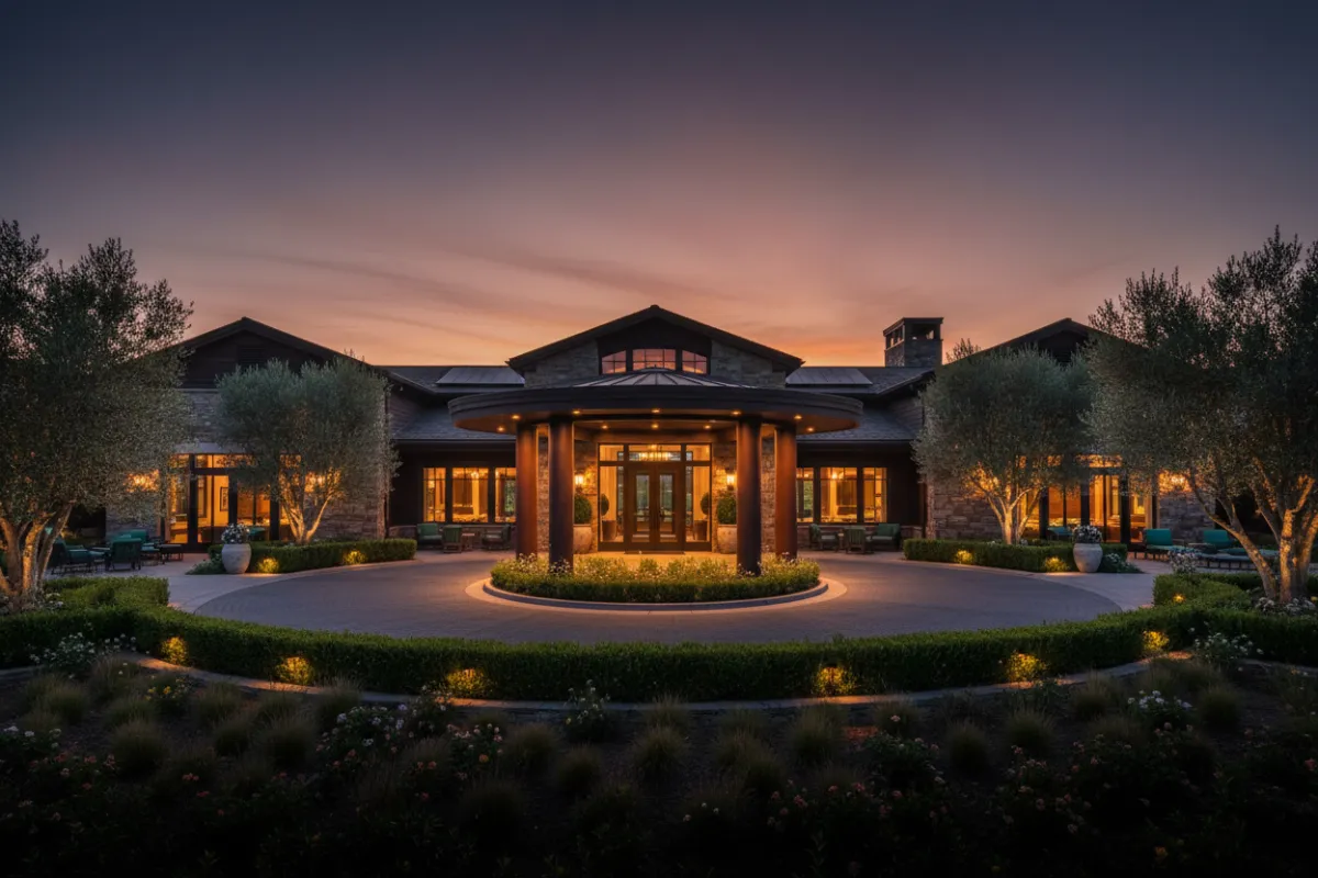 Luxurious golf clubhouse