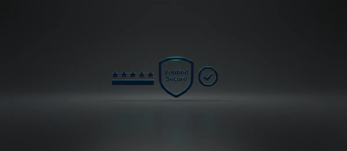 Verified Secure & 5-Star Reviews Badges