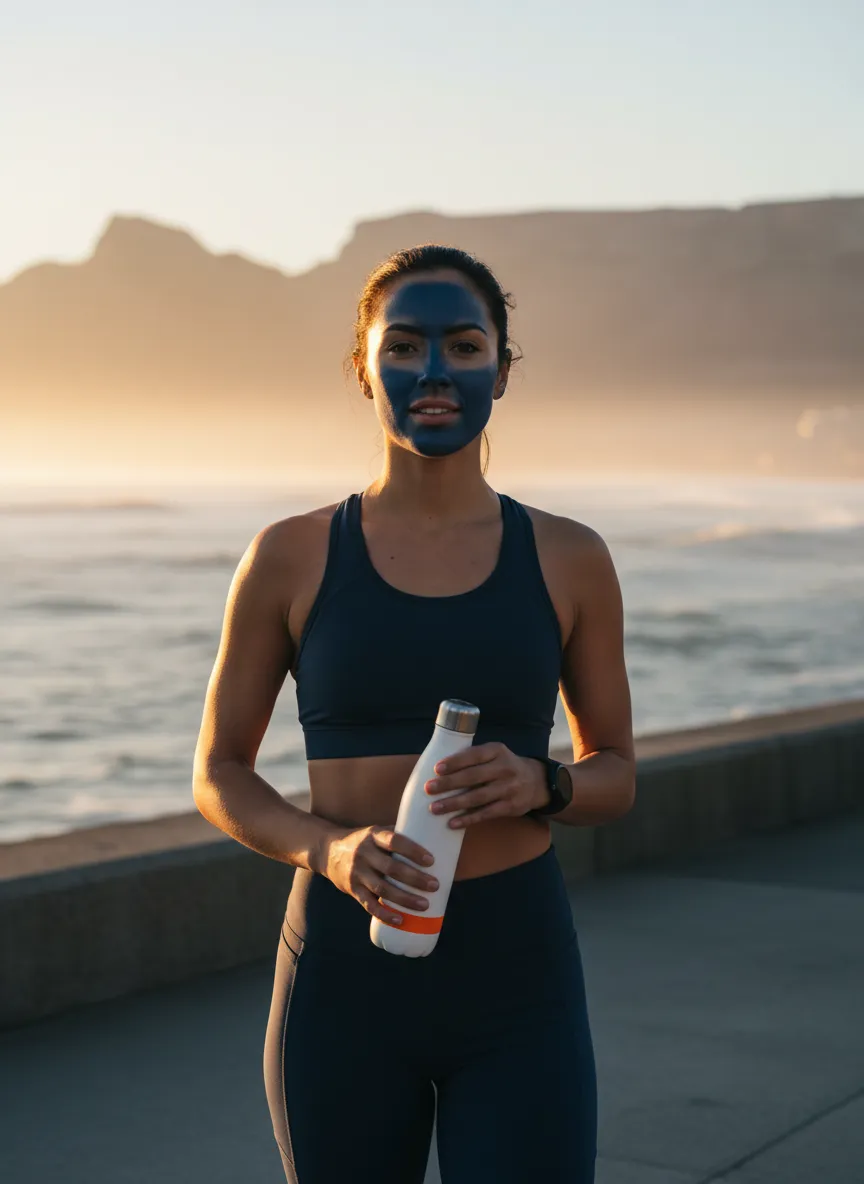 Premium lifestyle photo of an active runner pausing in Cape Town