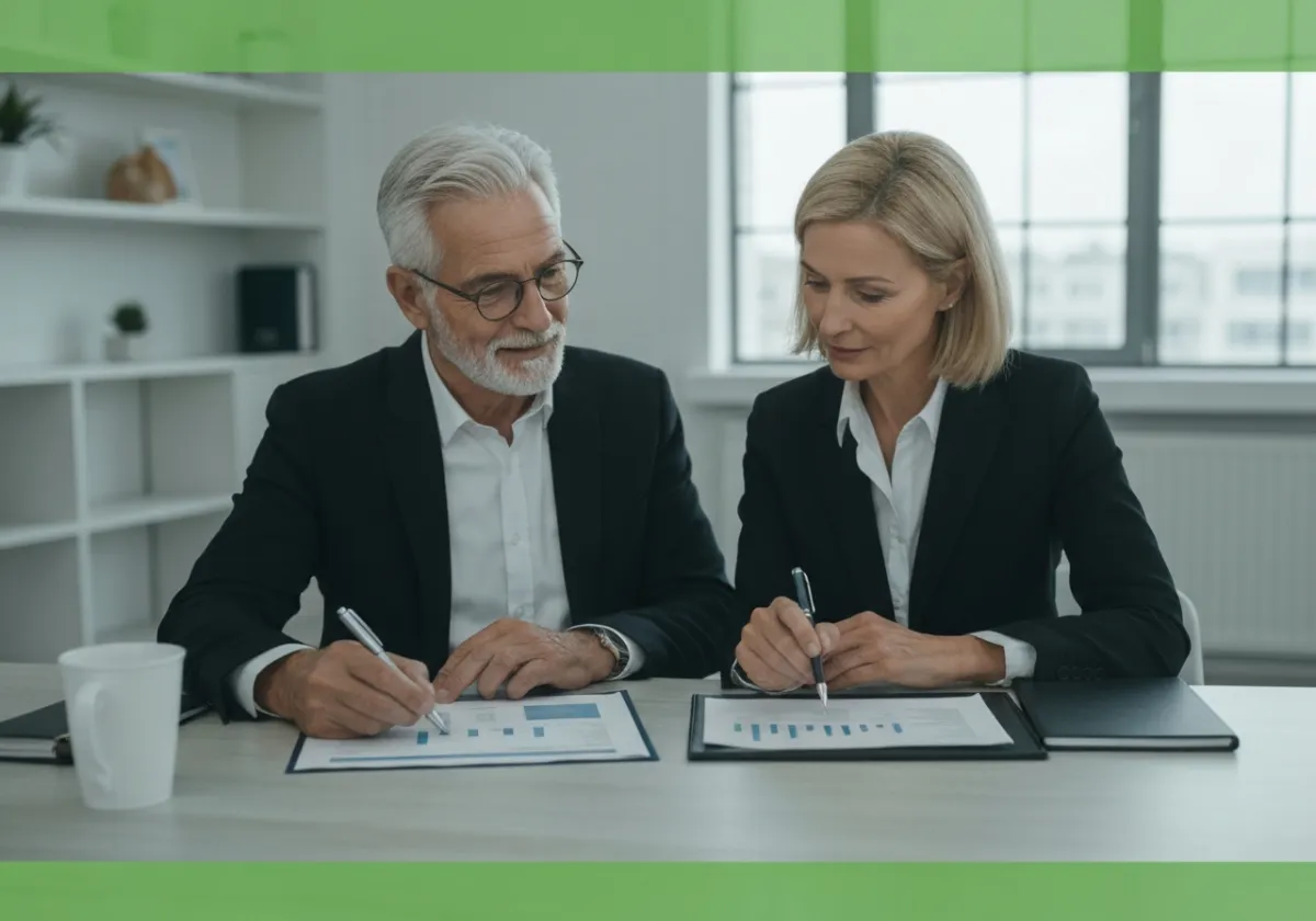 Conseiller financier en entretien chaleureux et professionnel