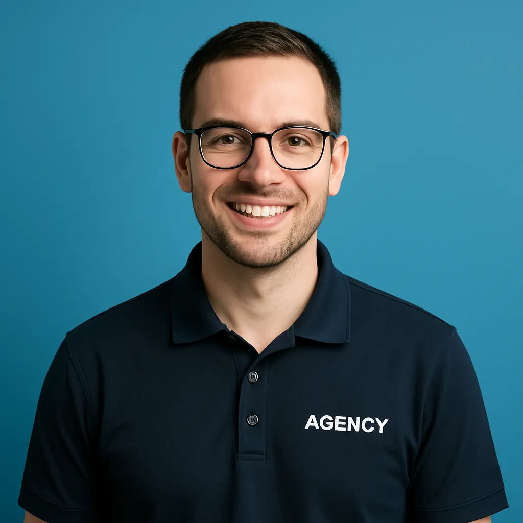 Male North American social media manager portrait