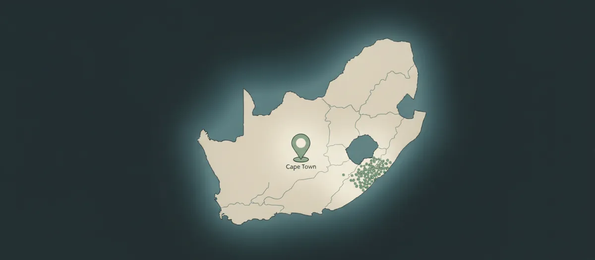 Map showing Zola Budd Foundation location in South Africa