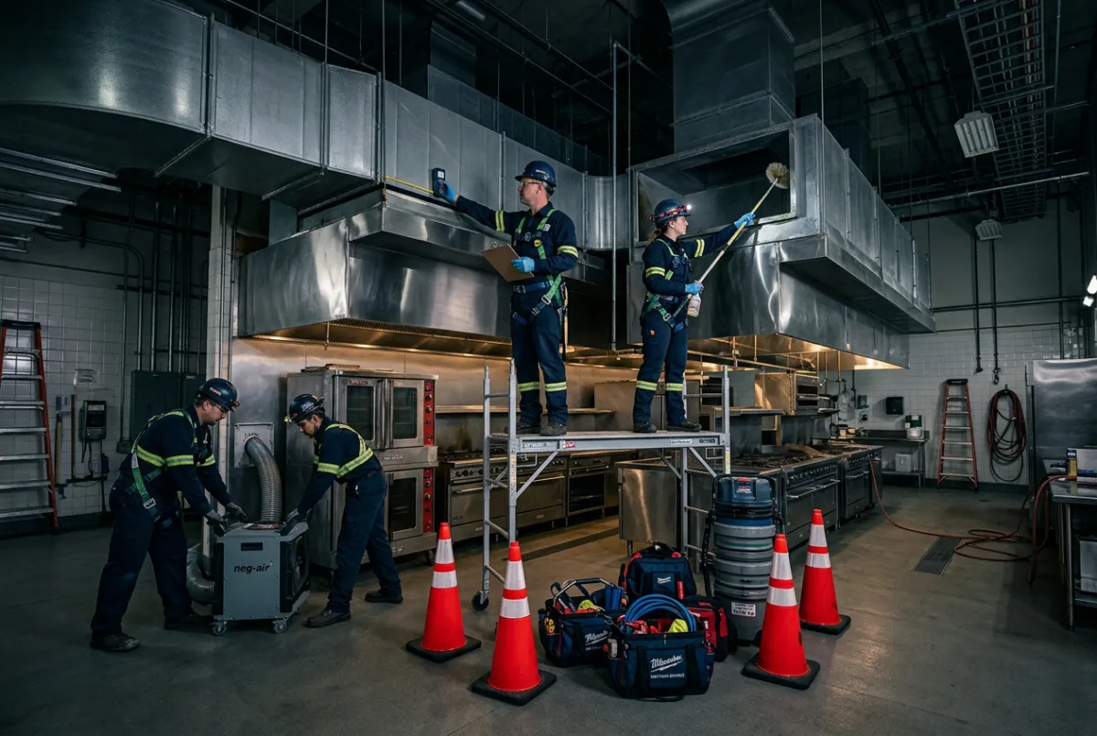 Event venue and convention center commercial kitchen hood duct system
