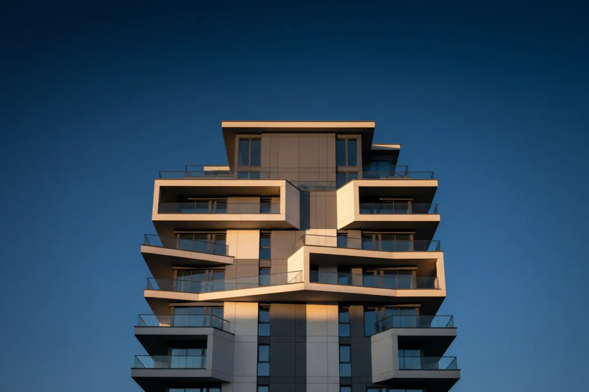 Modern residential apartment building exterior